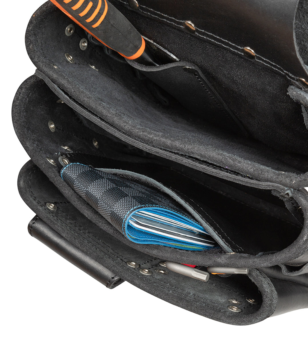 Internal velcro pocket for storing valuables